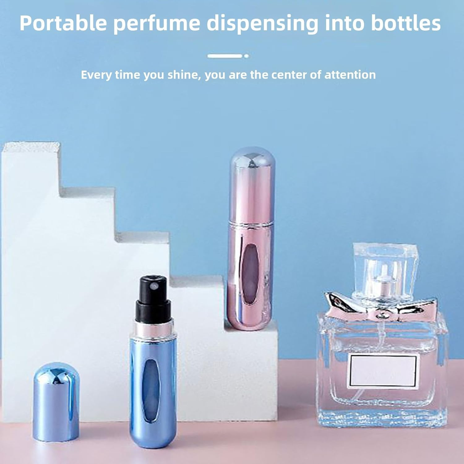 4 Pcs Pack of 5Ml Portable Mini Refillable Perfume Atomizer Bottle - Travel Size Perfume Travel Bottle, Scent Pump Case for On-The-Go Use image number 4