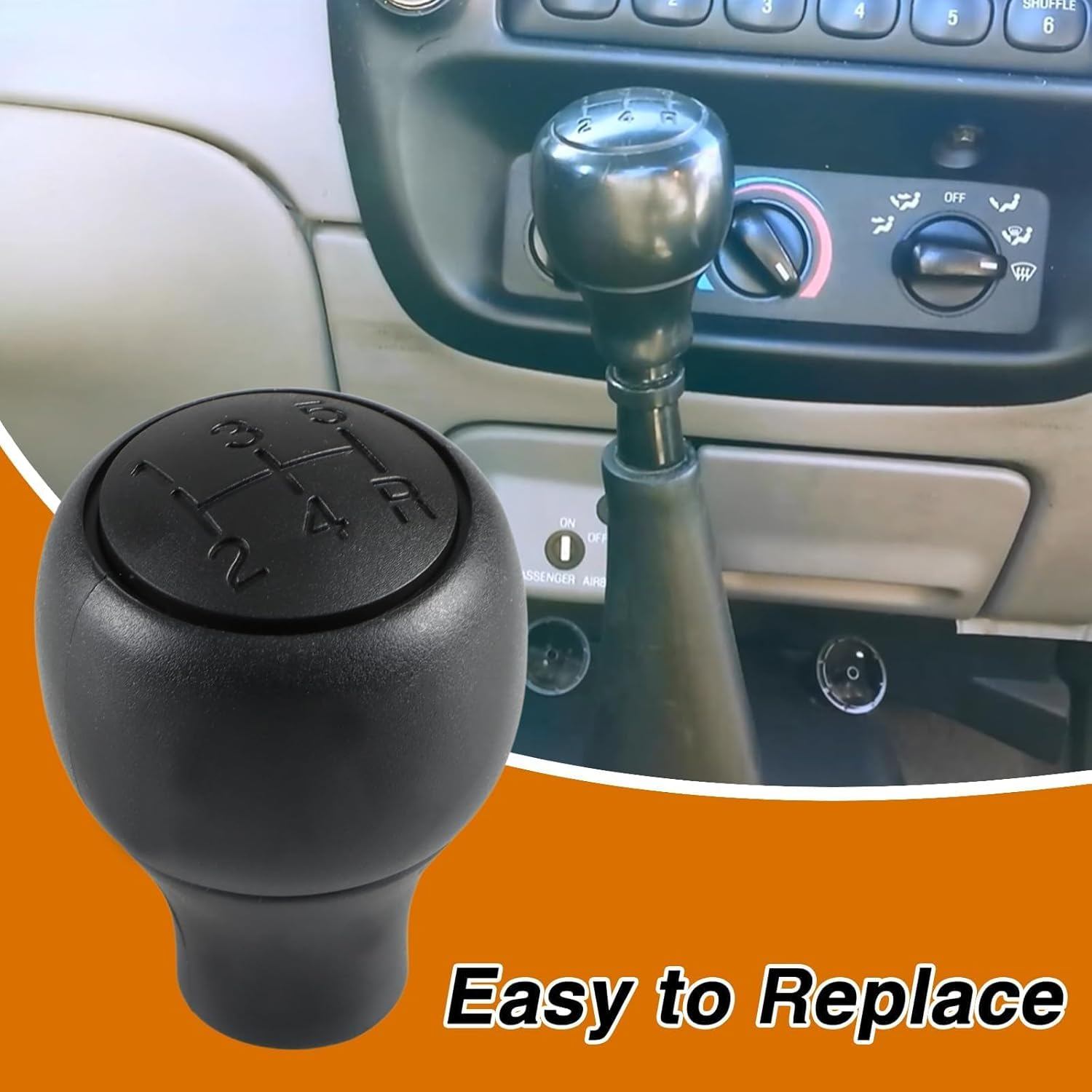 FUSCH 5 Speed Manual Transmission Shift Knob Automotive Replacement Parts Compatible with Ford Ranger F-150 F-250 F-350 Super Duty Bronco Explorer Aerostar E-150 E-250 E-350 Replace#5L5Z-7213-Aa image number 2