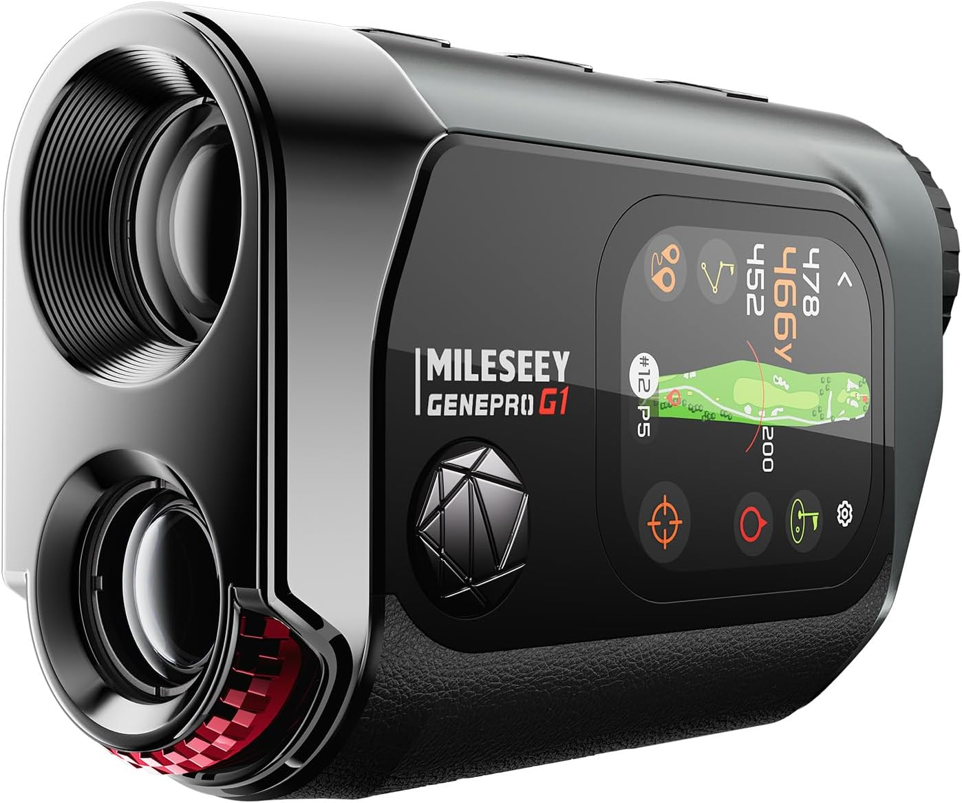 MILESEEY Genepro G1 Touchscreen & GPS Rangefinder with Slope, 43000+ Preloaded Courses, 1300 Yards Laser Range Finder Golf with Red & Green Display, 0.1S Flag Pole Locking Vibration, 6X Magnification image number 3