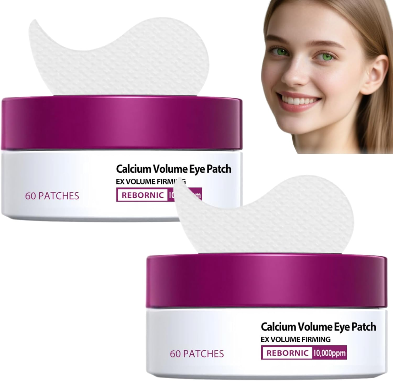 Calcium Volume Eye Patch, Firming under Eye Patches for Puffy Eyes & Dark Circles, Hydrating Soothing Gel Pads with Elastin, Anti-Aging Eye Mask for Fine Lines, Daily Eye Care for Smooth (1Pcs)