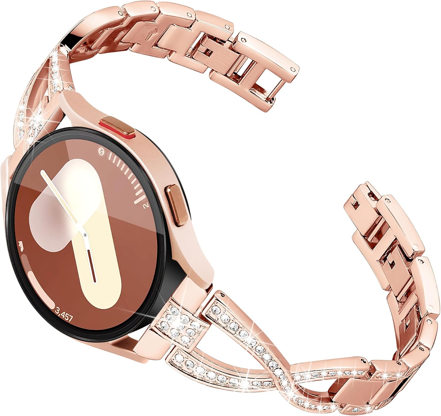 Ocaer Compatible with Samsung Galaxy Watch 7/FE/6/5/4 40Mm 44Mm, Galaxy Watch 6 Classic 43Mm 47Mm, Slim Bling Metal Samsung Watch Band for 20Mm Samsung Galaxy Watch 5 Pro /4 Classic, for Women Girls