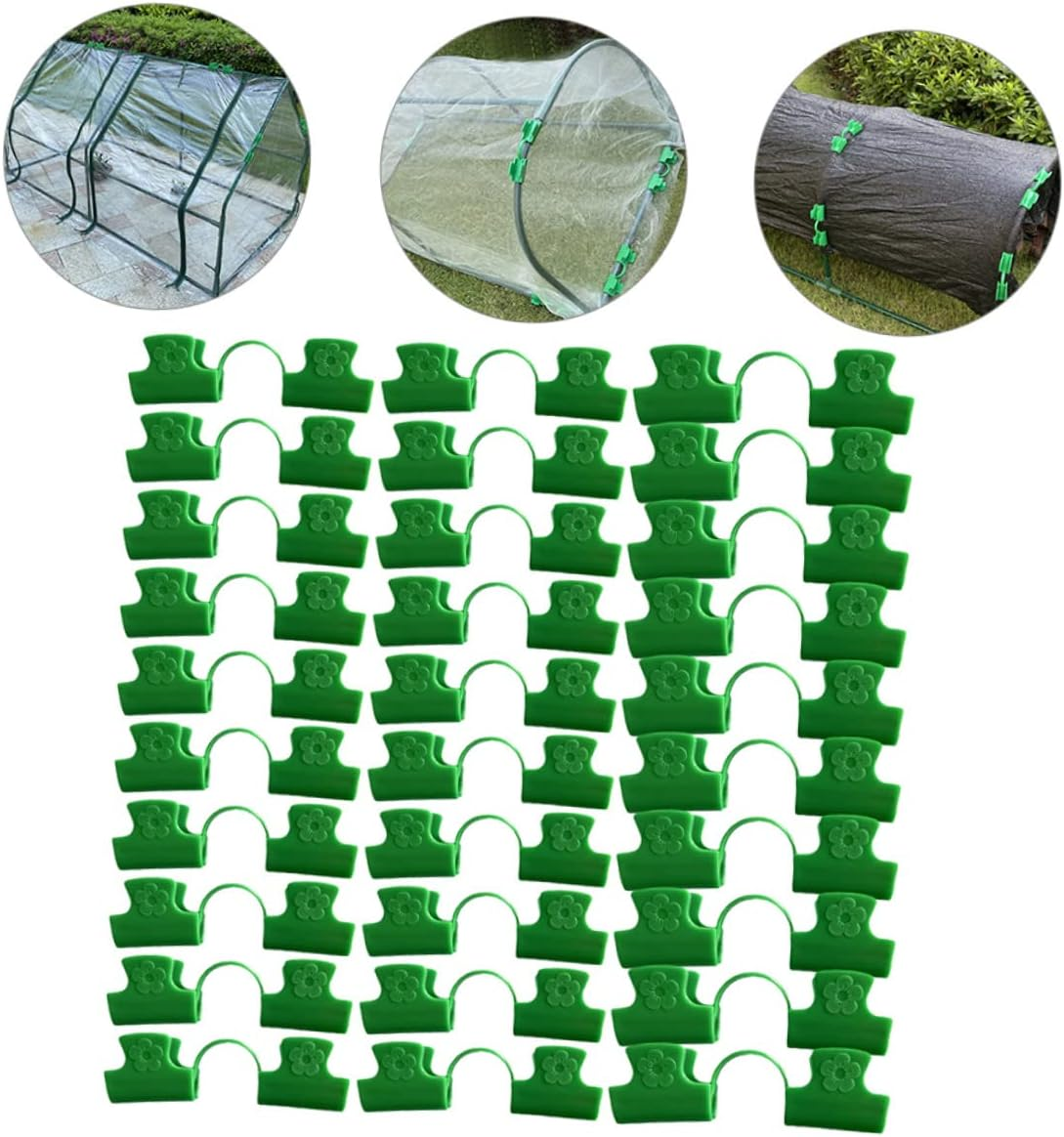 FONDOTIN 30Pcs Gardening Film Buckle Plastic Double Head Clips for Greenhouse Supplies Easy Fixing Plant Clips image number 6