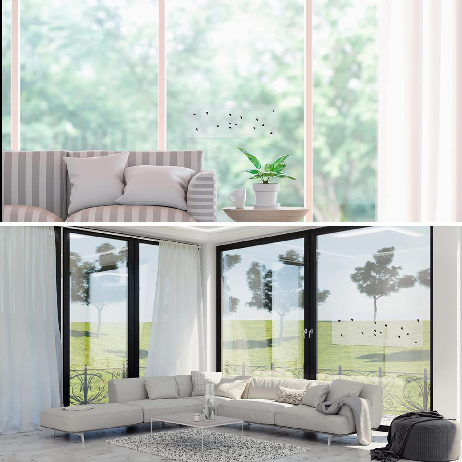 TOYMIS 20Pcs Fly Catcher Sticky Strip, Flycatcher Sticker Clear Fly Paper Strip Window Fly Trap Stickers for Windows Home School Restaurant Fruit Shop Farm image number 2