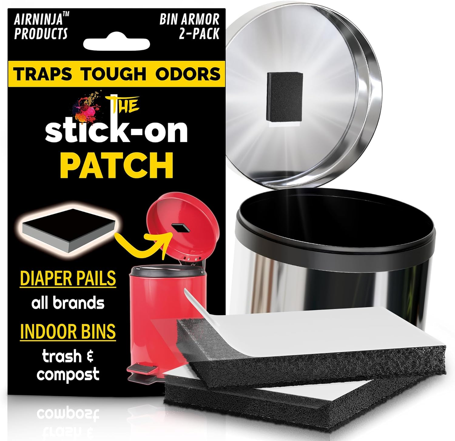 Trash Can and Diaper Pail Deodorizer Patch | Organic Odor Eliminator | 4 Month Supply | Beats Baking Soda and Charcoal Bags | Chemical and Fragrance Free image number 5