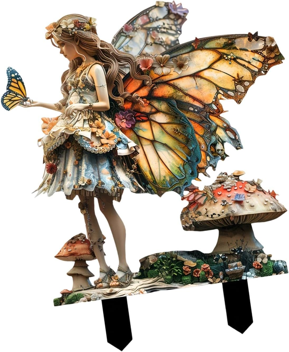 Leeqinersw Fairy Decorative Garden Stake 2D Lawn Ornament for Pathway Bonsai Backyard image number 3