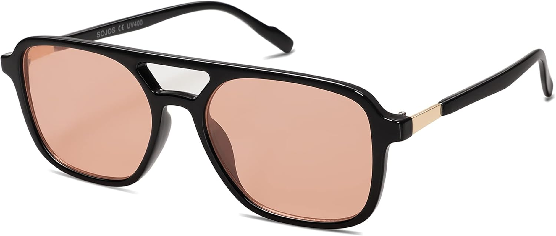 SOJOS Retro Aviator Sunglasses for Women Men, Trendy Rectangle Womens Mens Shades Sun Glasses SJ2202