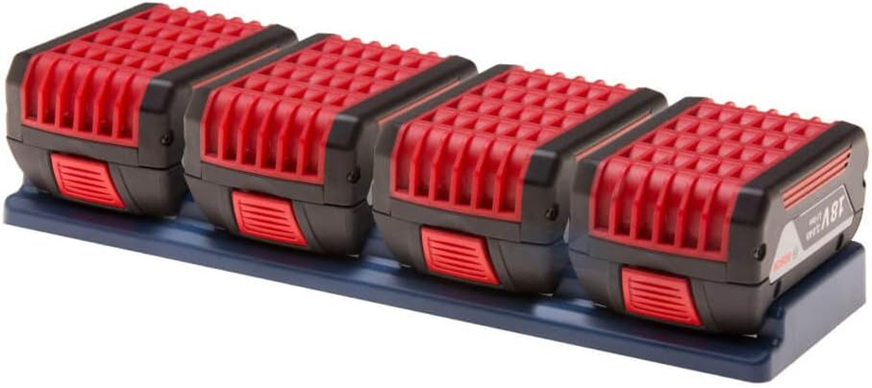 48 Tools the Original Inventers of the 4 Battery Holder Wall Mount for Bosch 18V UV Stabilised ABS Plastic, Secure Locking Mechanism, for Workshop, Truck, Van, Trailer Tool Storage image number 1