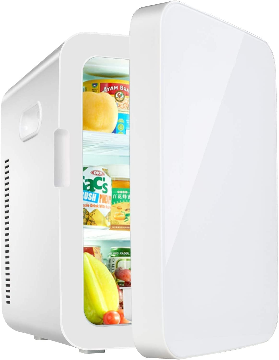 ADVWIN Mini Fridge for Bedroom - Portable 13L/12 Can Electric Plug in Cooler & Warmer for Food, Drinks, Beauty & Makeup, White image number 4