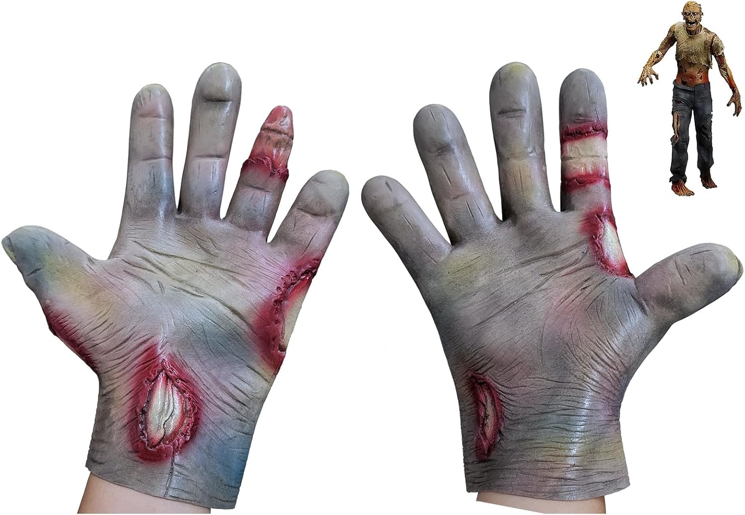 Auto-Plaza Pair of Adult Zombie Ghoulish Productions Flesh Zombie Latex Zombie for Halloween, Party and Cosplay image number 1