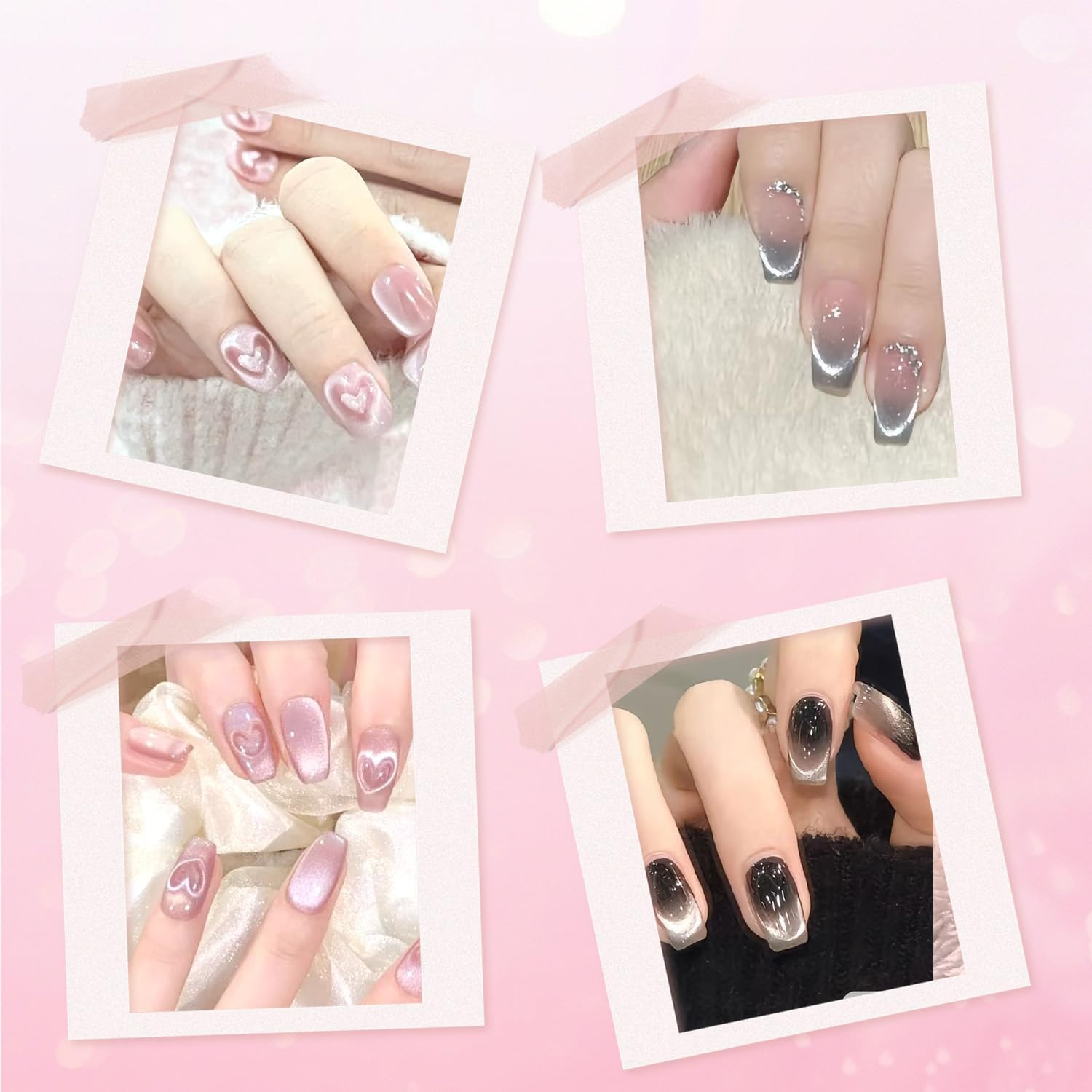 3-In-1 Heart Shape round Line Shape Nail Art Magnet Pen,2025 New Magnetic Nail Art Tool,Heart Magnet for Cat Eye Gel Polish-Heart, round & Line Shapes,For Cat Eye Gel Polish Diy Manicure Kit (Green)