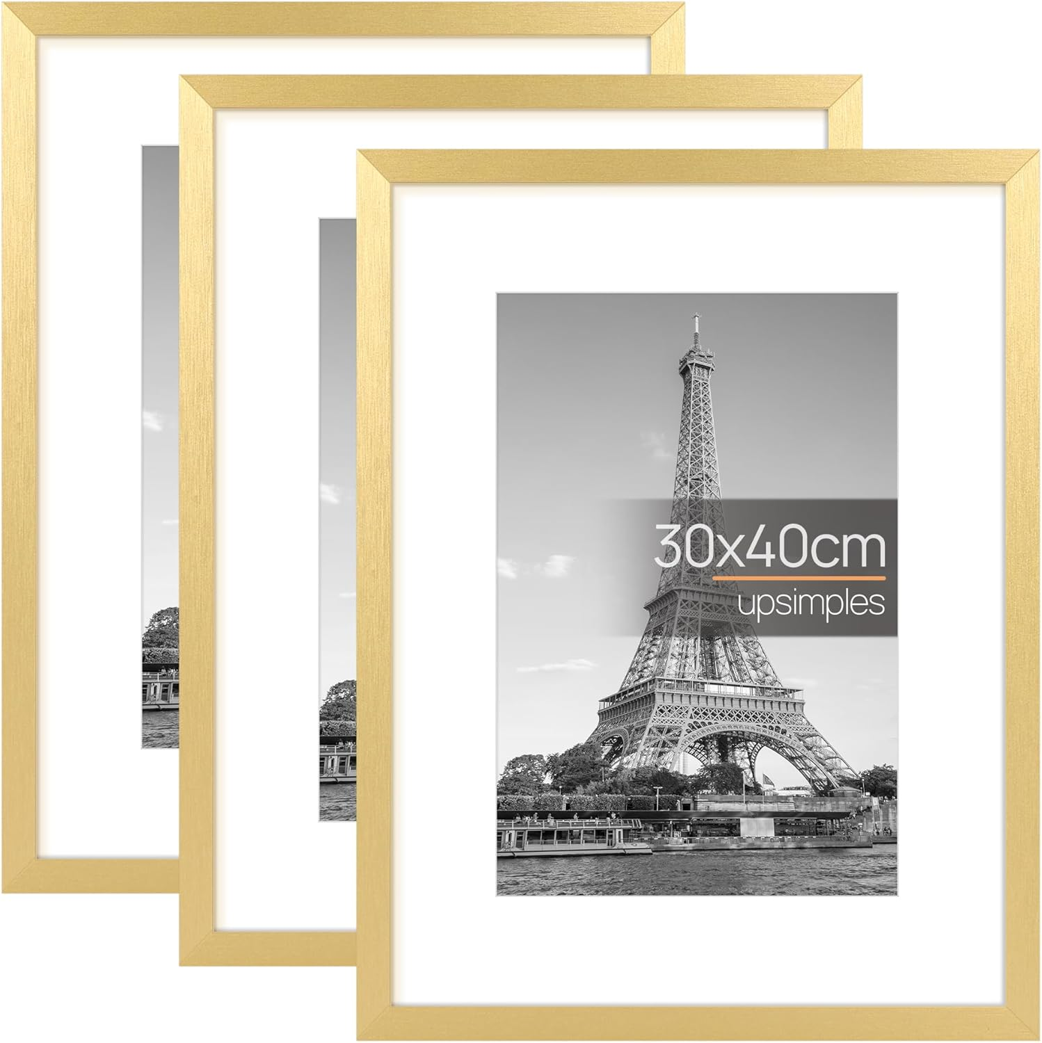 Upsimples Pack of 3 Black Photo Frames 30 X 40 Cm