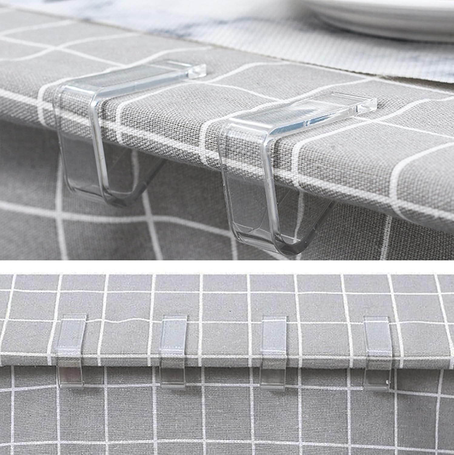 24-Pack Clear Plastic Tablecloth Clips (Large) &ndash; Windproof Table Cover Holders for Indoor & Outdoor Use, Picnic, Camping, Party, Wedding Christmas image number 1