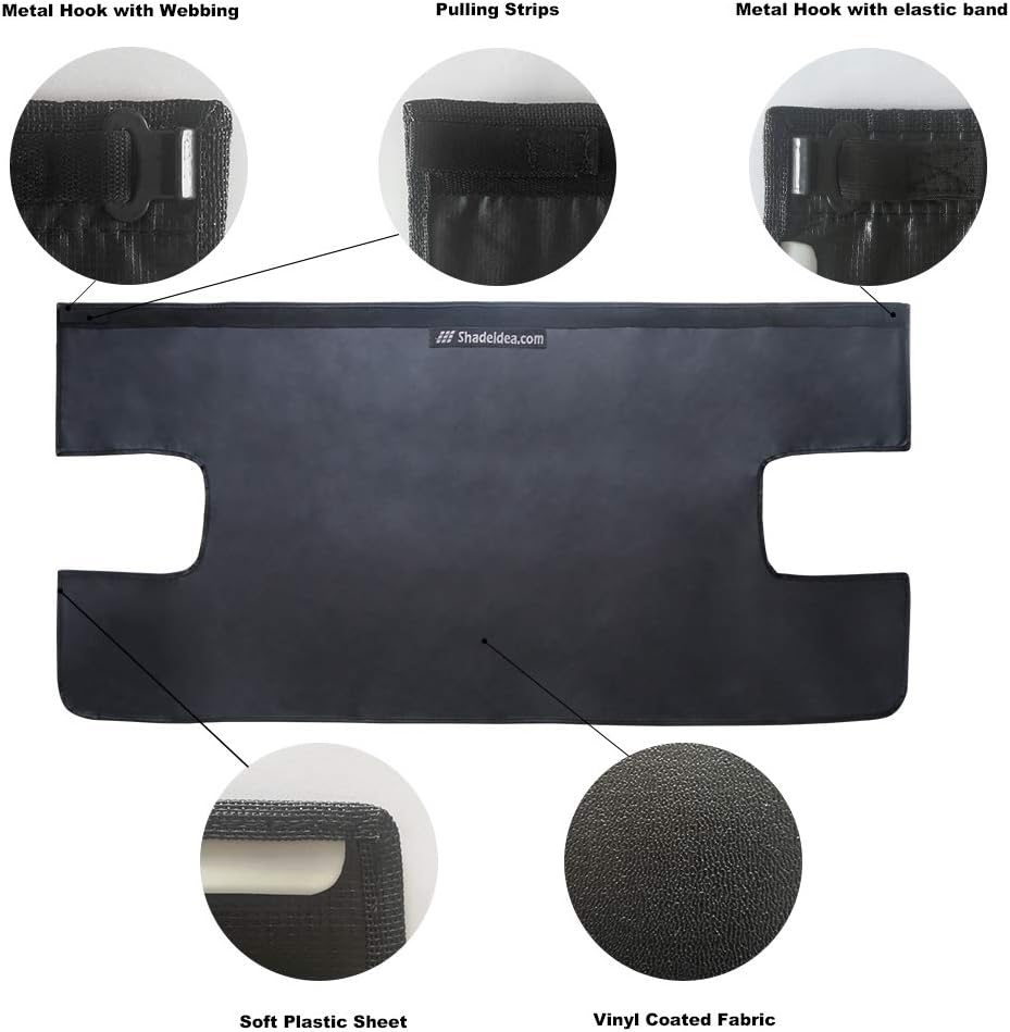 Shadeidea Jeep Wrangler Tonneau Cover JLU 4 Door Rear Trunk Cover Cargo Vinyl Cover for 2018+ JL Unlimited Tailgate Ton Cover-Black-3 Years Warranty image number 5