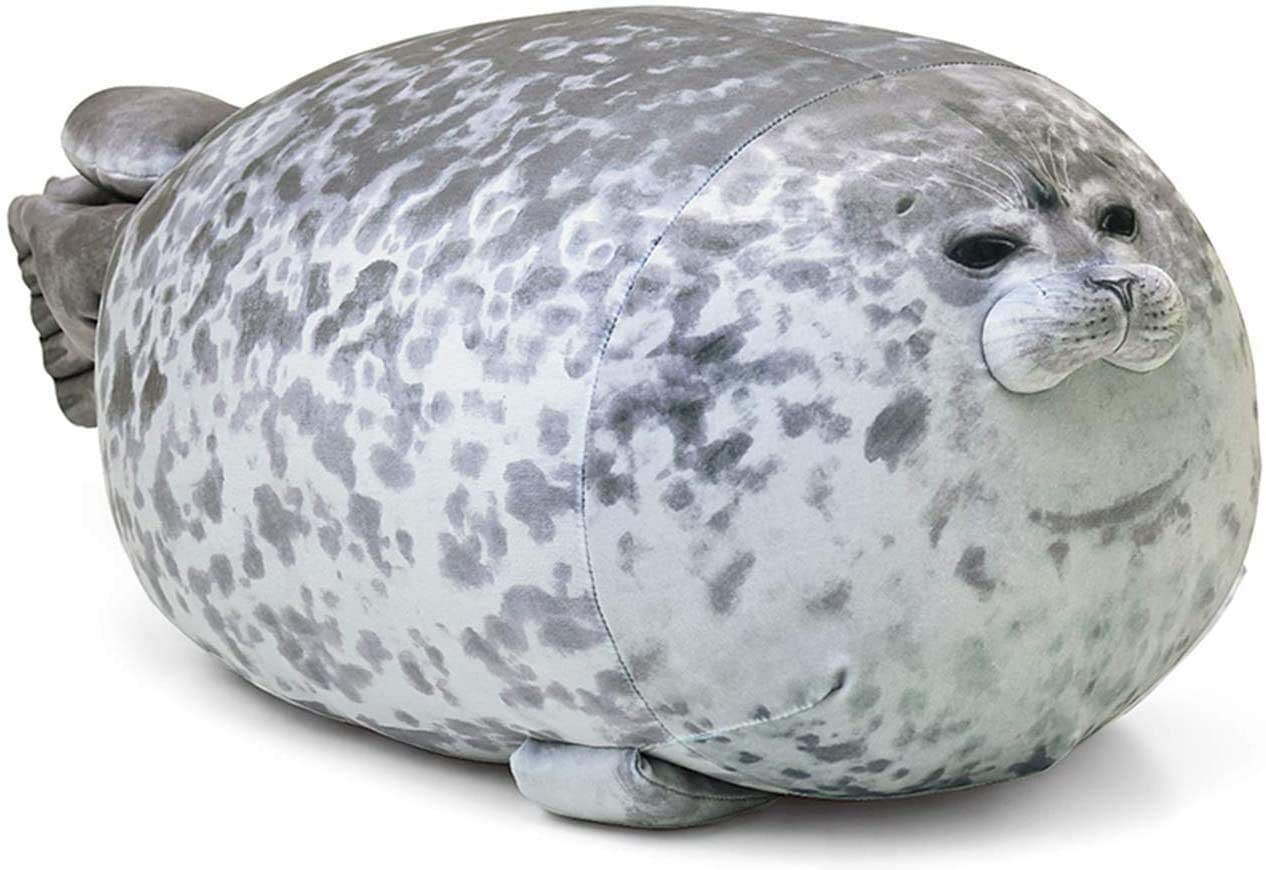 Chubby Blob Seal Pillow,Stuffed Cotton Plush Animal Toy Cute Ocean Pillow Pets Medium(17.6 In)