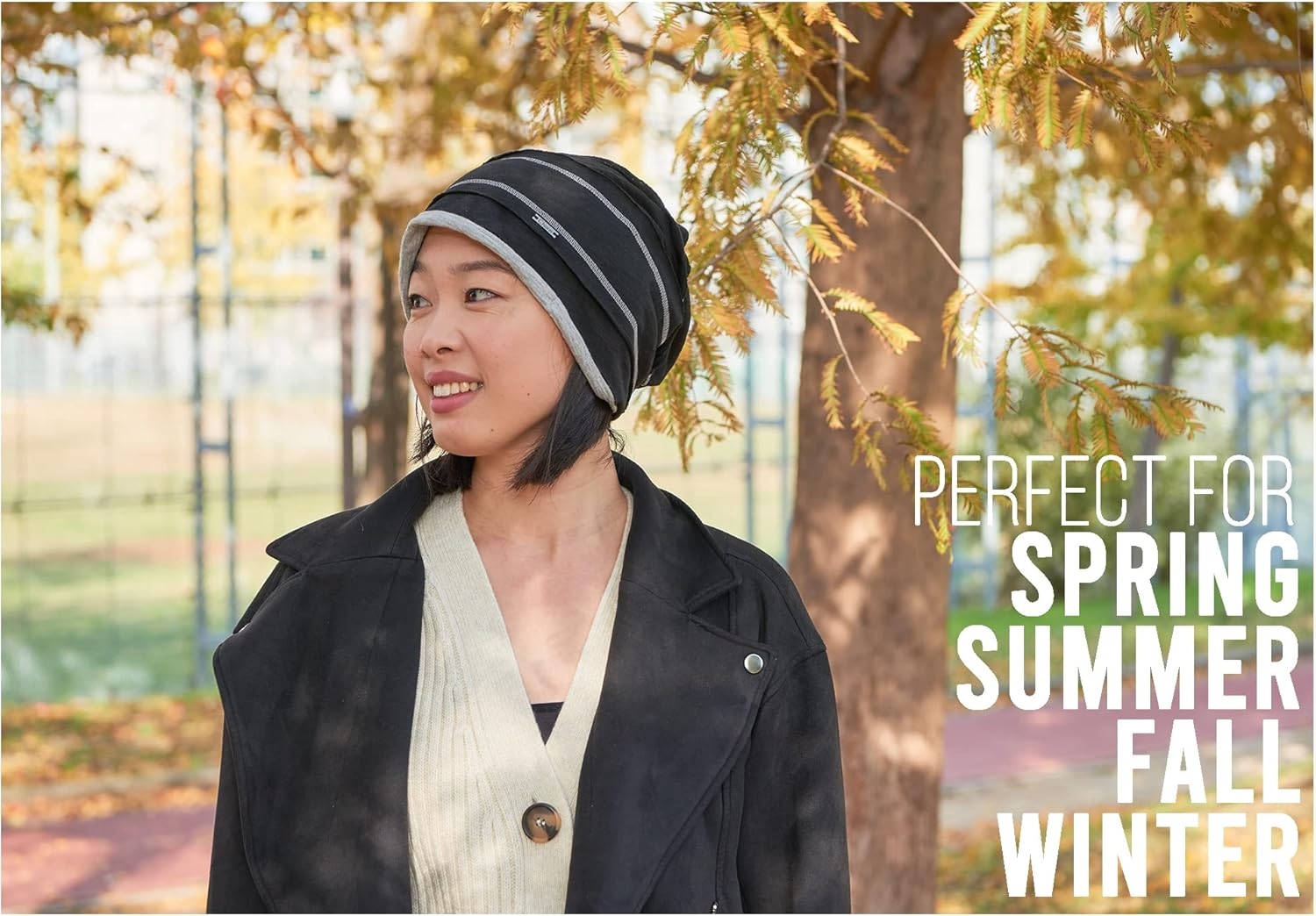 CHARM Slouchy Cotton Summer Beanie Hat - Mens Soft Lightweight Knit Womens Baggy Slouch - Dark Grey image number 7