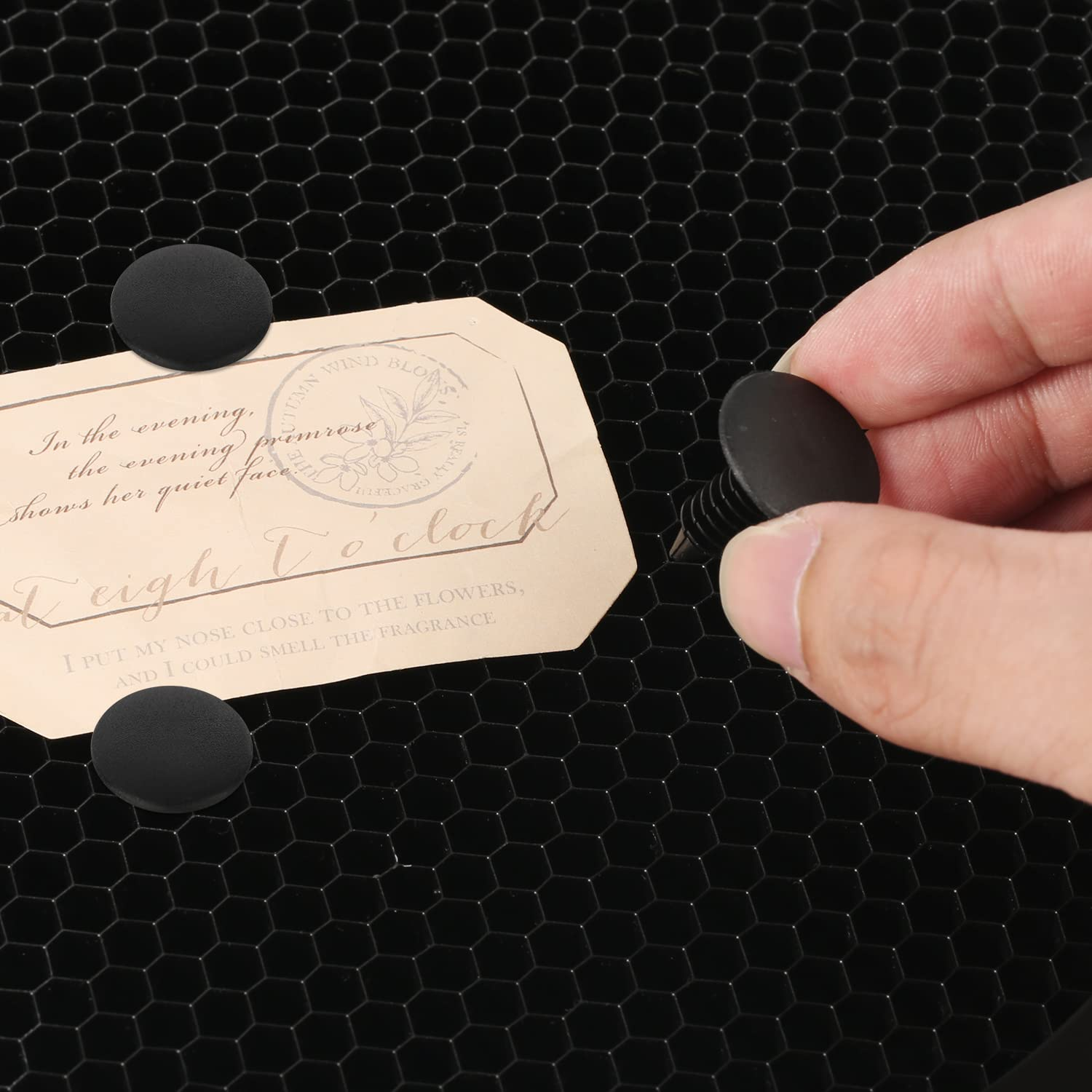 Pack of 100 Laser Honeycomb Pins, Honeycomb Laser Bed Attachment Accessories for Needle Laser Engraver for 7.5 Mm Honeycomb Grid Replaces Honeycomb Laser Bed Accessories (Black) image number 5