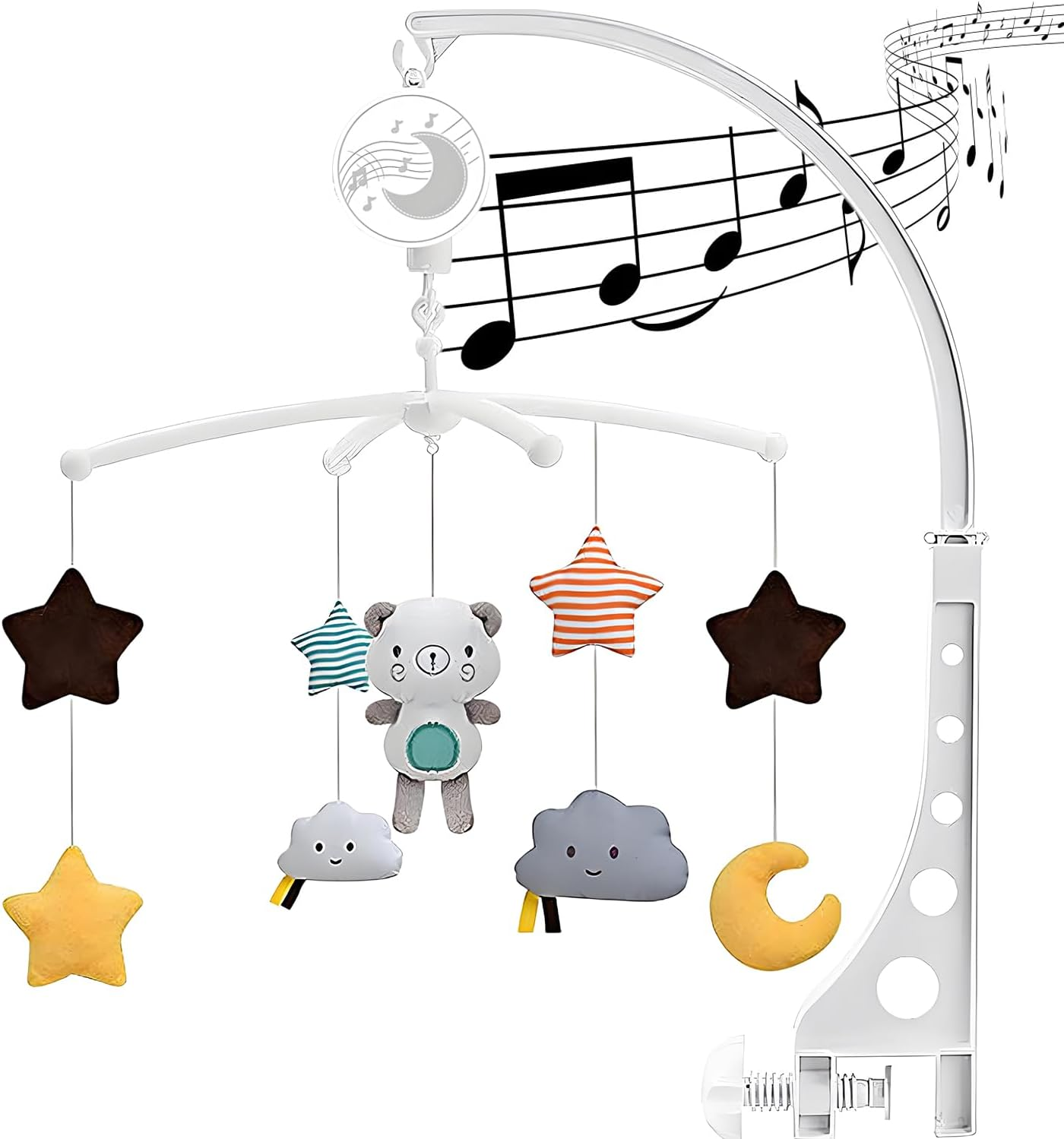 Baby Cot Hanging Musical Bed Bell Crib Wind up Music Box Gift Rattle Toys image number 5
