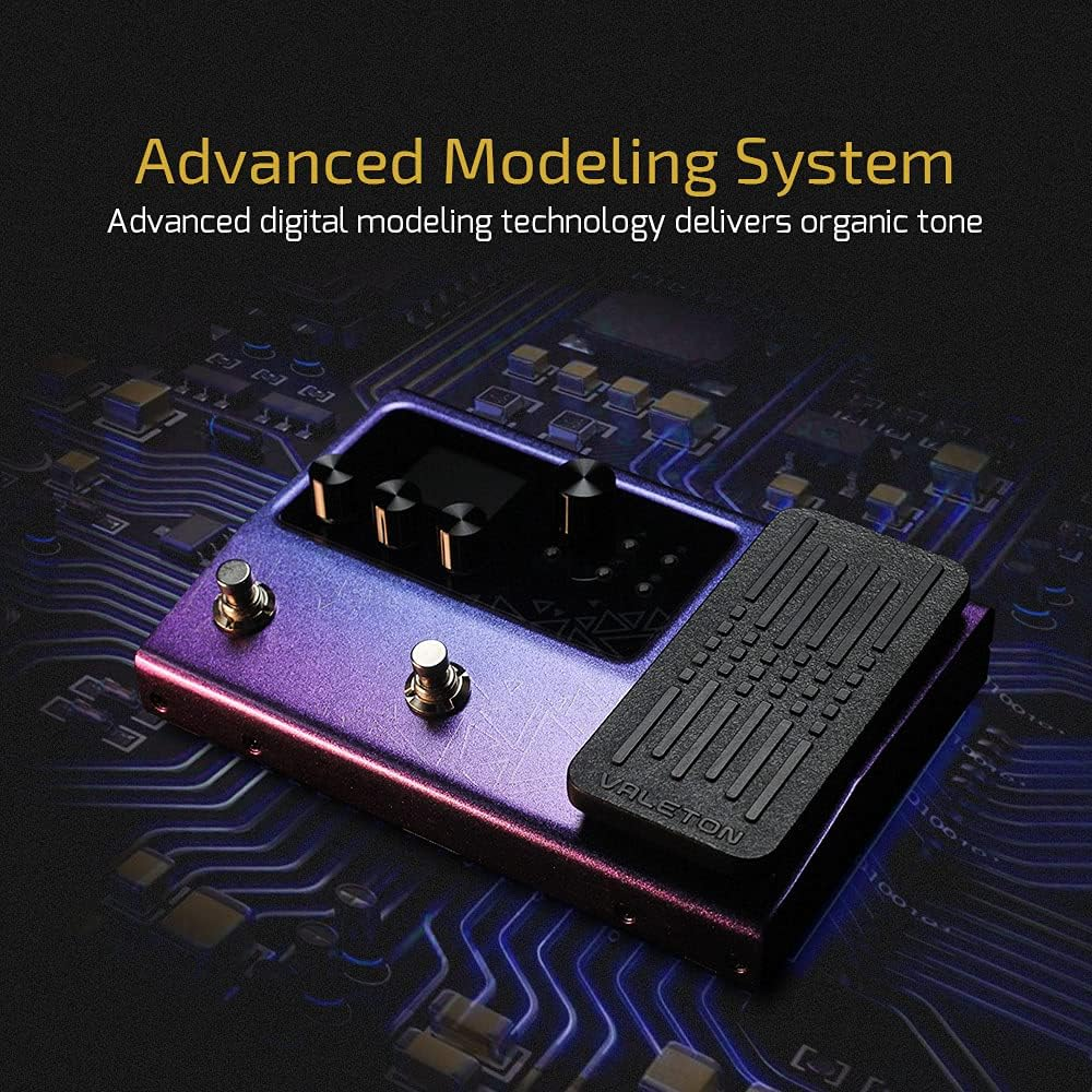 Valeton GP-100 Guitar Bass Amp Modeling IR Cabinets Simulation Multi Language Multi-Effects with Expression Pedal Stereo OTG USB Audio Interface (Violet) - Violet image number 2