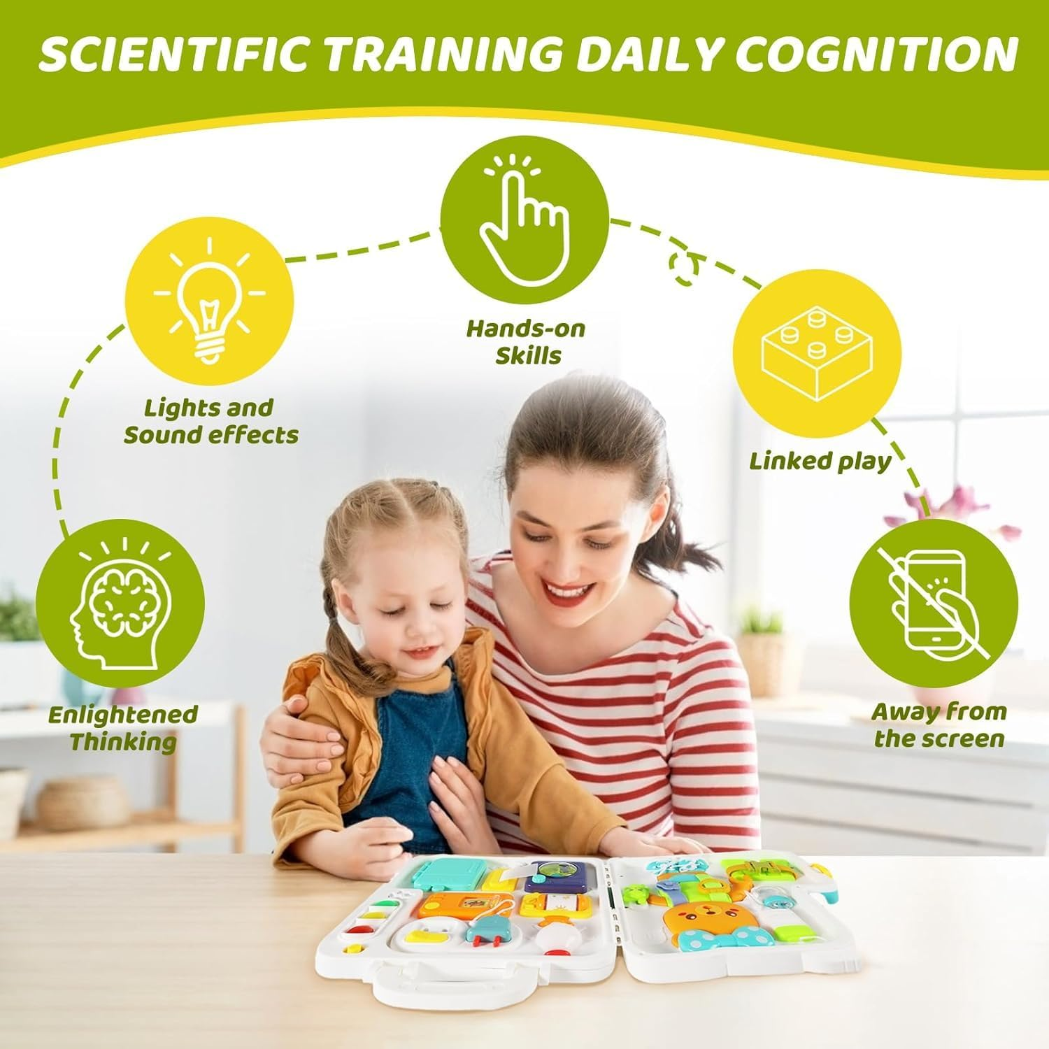 SORFURBOW Busy Board Montessori Toys for Toddler 1-3, Learning Sensory Toddler Toys for 1+ Year Old, Educational Fine Motor Baby Toys for 12 18 Months, 1 2 3 Years Old Boys Girls image number 2