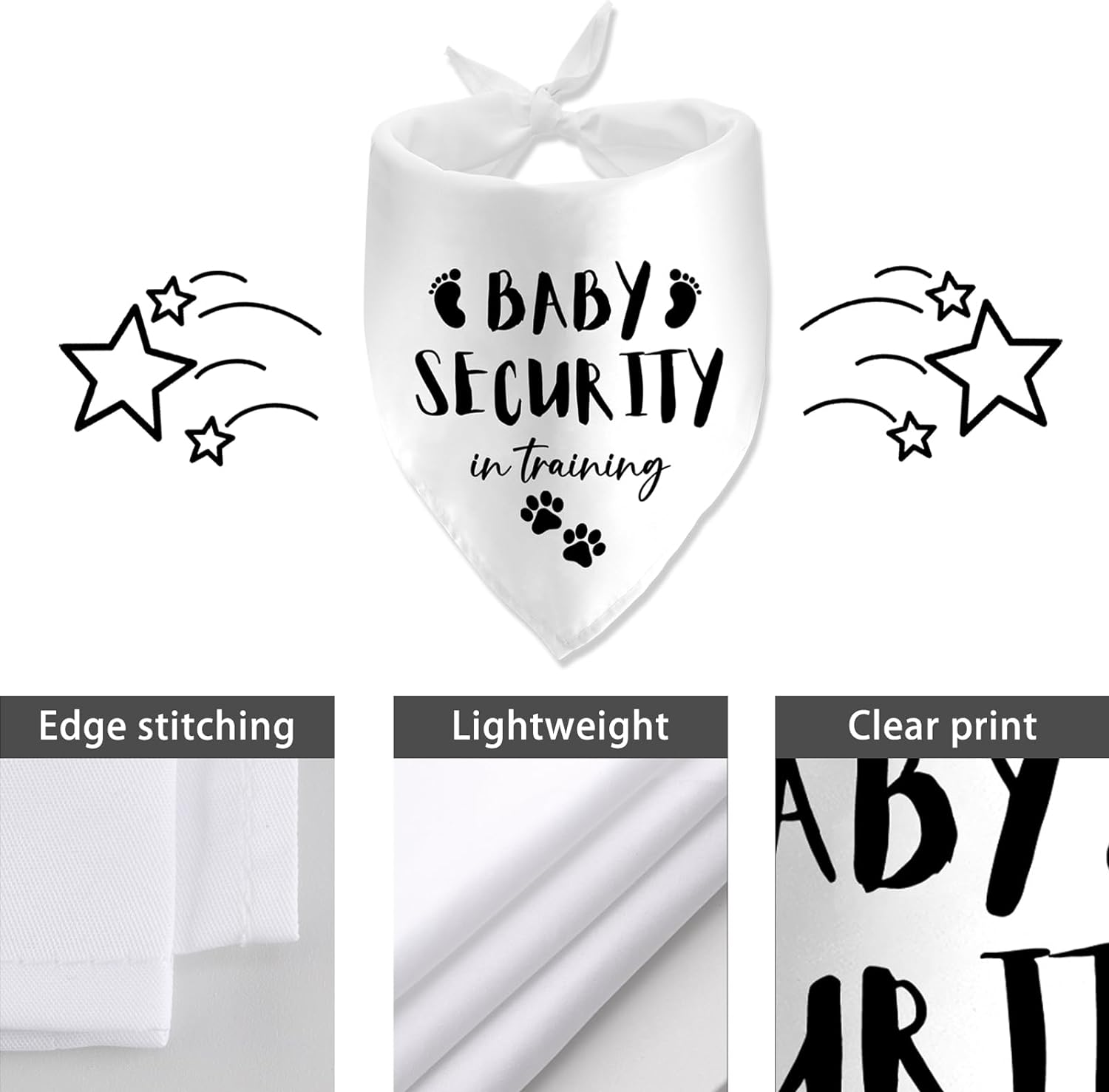 Baby Security in Training Printed Dog Bandana Pet Scarf Dog Pregnancy Announcement Bandana Pregnancy Dog Bandana for Dogs Pet Accessories for Dog Lovers Pregnancy Reveal Ideas image number 1