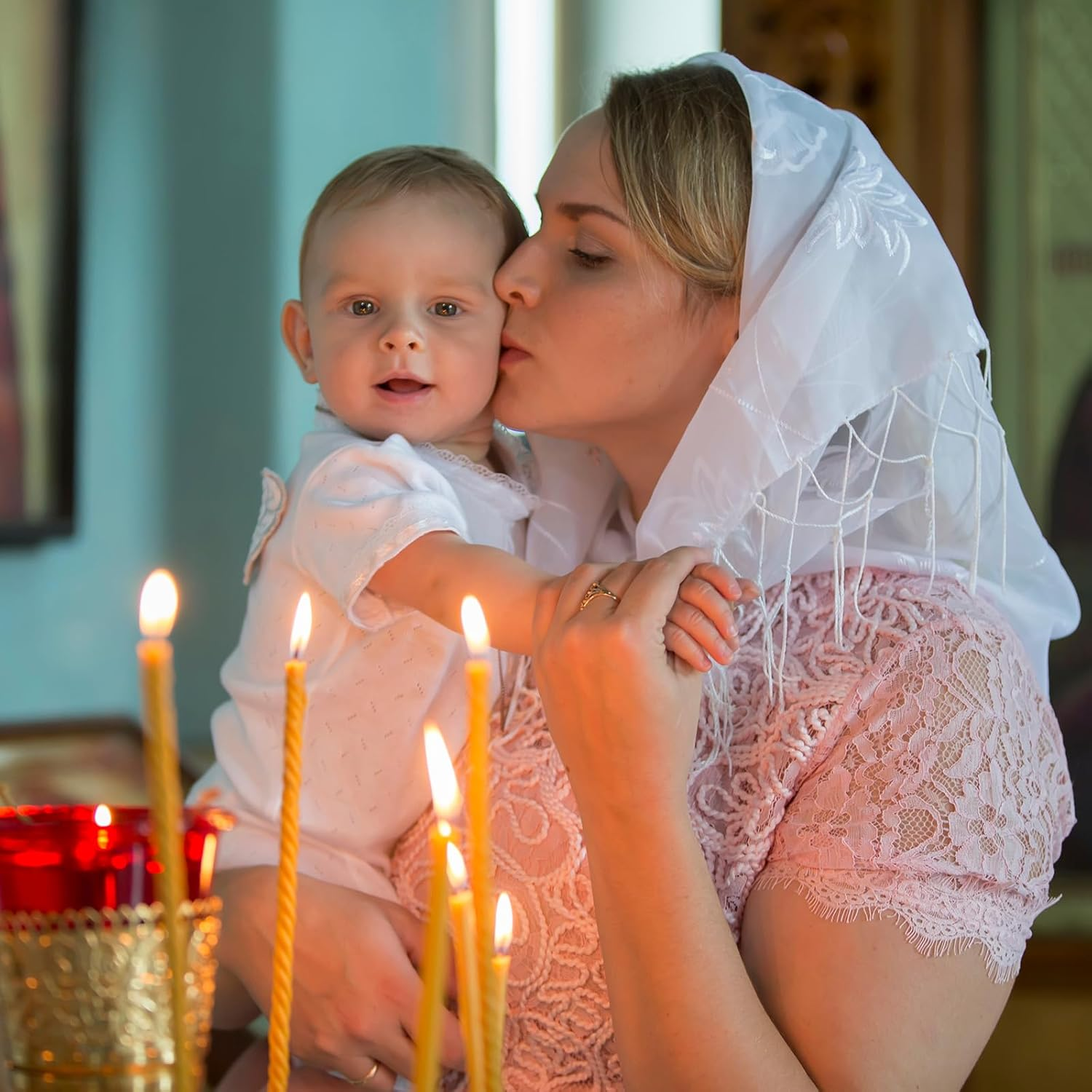 Baby Baptism Picture Frame - Baptism Photo Frame for Girl,Baby Keepsake Photo Frame,Christening Gifts for Girls,With Warm and Touching Blessing of Words"God Bless You " Double Frame (4 X 6 Inches) - Baptism Gifts For Girls image number 4