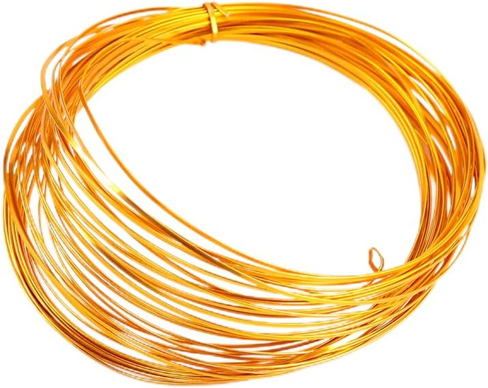 HIGHROCK 10M Aluminum Craft Wire, 0.5Mm*1Mm Sheet Wire，Bendable Aluminum Flat Wire for Crafting Soft DIY Metal Craft Art (Gold)