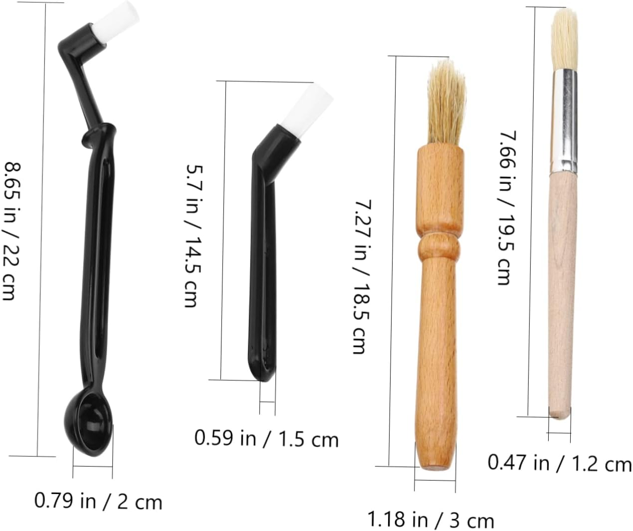 KICHOUSE 3 Sets Espresso Maker Brush Machine Cleaning Brush for Espresso Machine Long Handle for Tea Powder Sugar Baking Powder image number 4