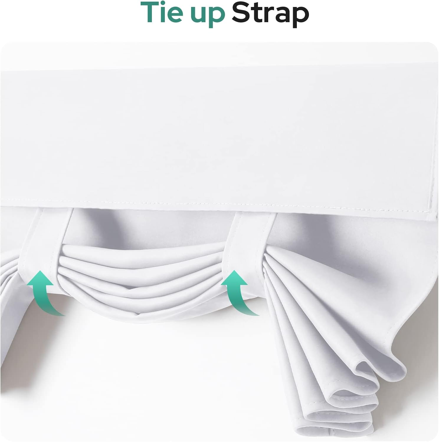 HOMEIDEAS Pure White French Door Curtains, 26 X 40 Inch, 1 Panel, Unlined, Velvet Blend, Tie Top, Indoor, Hallway image number 4