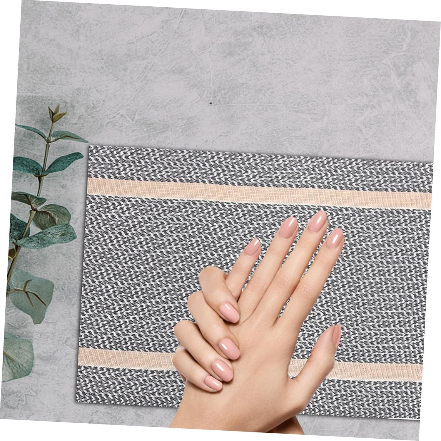 DECOMELODY Foldable Nail Art Mat with Washable PVC Surface Comfortable Nail Hand Rest Pad Minimalist Design image number 1