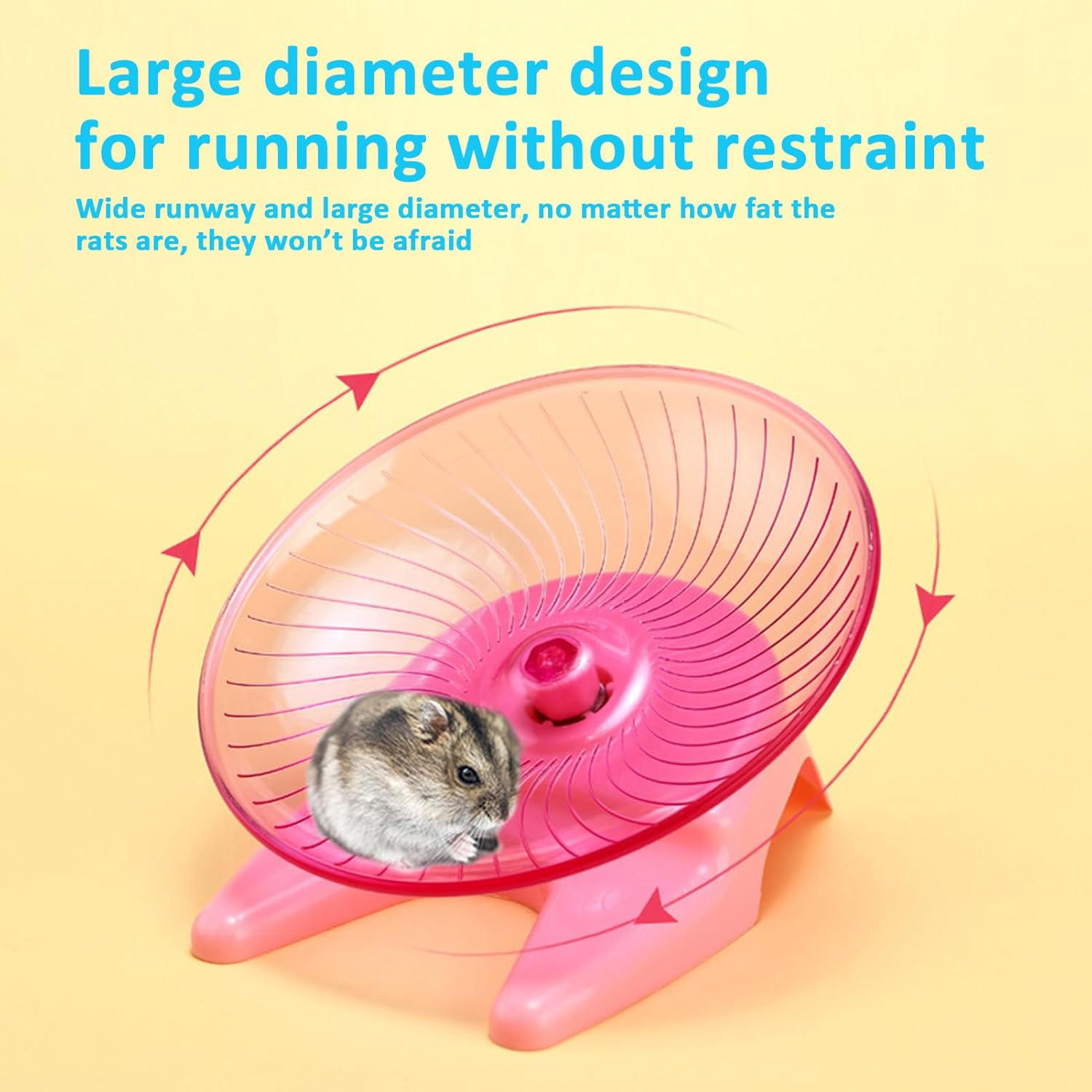 Hamster Flying Saucer - Ultra Quiet Transparent Training Wheel for Hamsters - Indoor Hamster Toy for Hamsters, Gold Bears, Gerbils with Fat Tail, Honey Bunny, Dwarf Hamsters image number 3