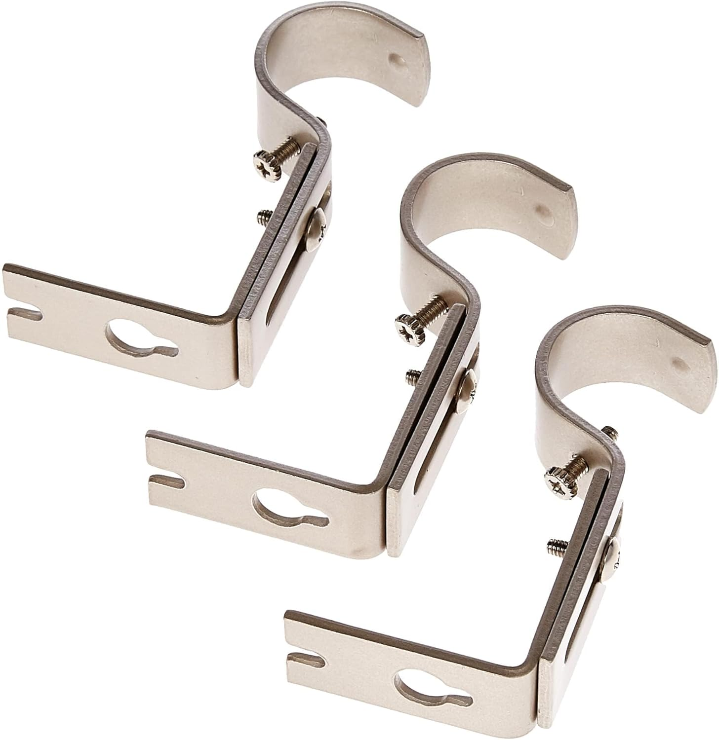 Amazon Basics 1" Wall Curtain Rod with Square Finials, 36" to 72", Nickel image number 6