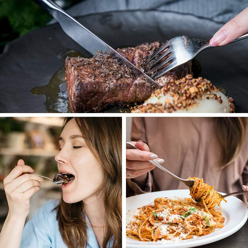 Flatware Set 20 Pieces, Stainless Steel Cutlery Set Flatware Silverware Set with Knife Spoon Fork, Service for 4, Mirror Polish & Dishwasher Safe, Ideal for Home Daily Use/Casual or Formal Dining, Silver image number 3