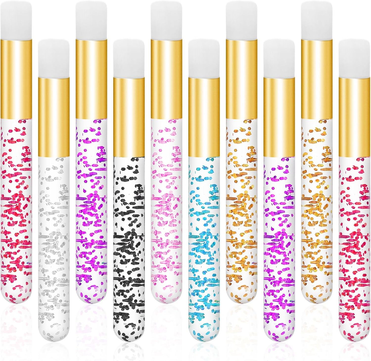 NILLOS Lash Shampoo Brushes, 10 PCS Eyelash Cleanser Brushes for Face, Eye, Nose Care (Colorful) image number 2