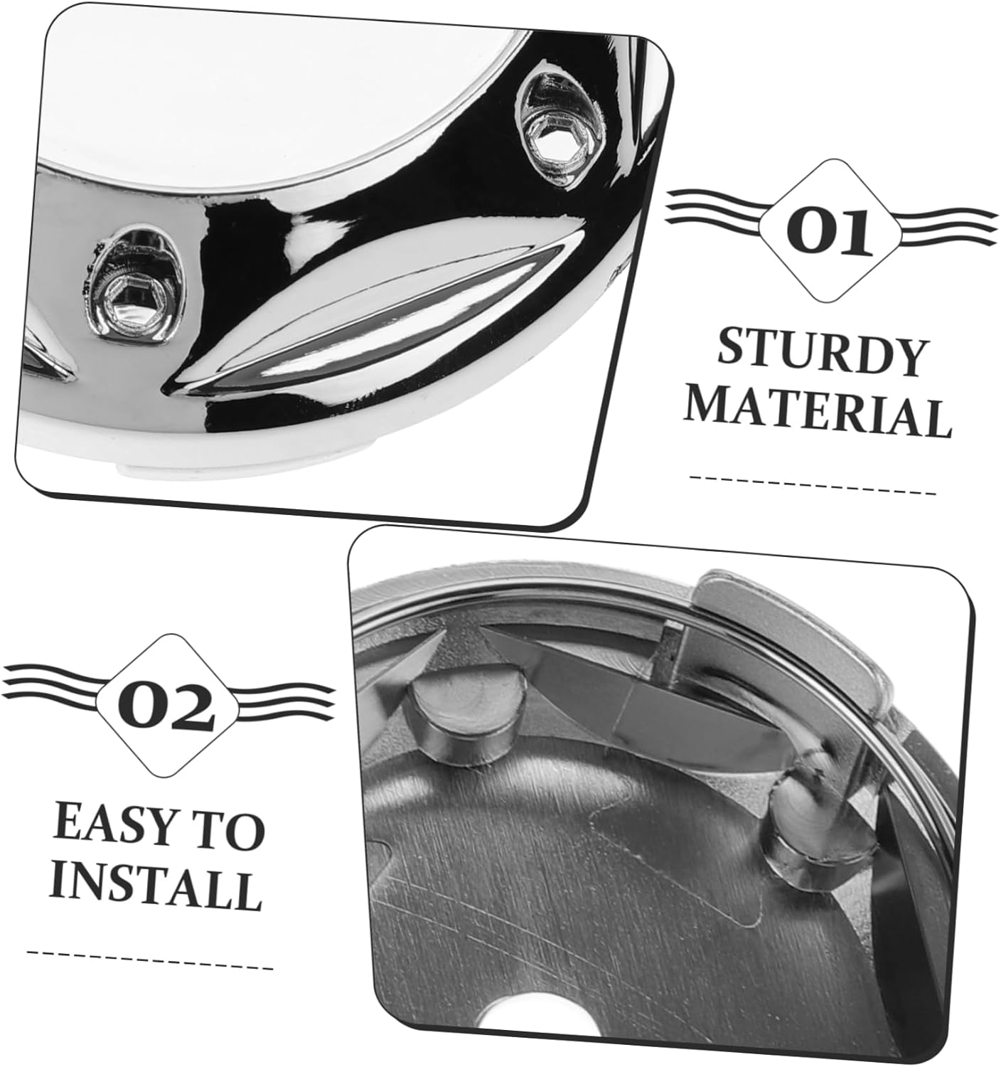 HONMEET 4Pcs Silver 68Mm Car Rim Caps Auto Wheel Center Covers Vehicle Hub Caps Replacement Accessory for Fit Cars image number 4