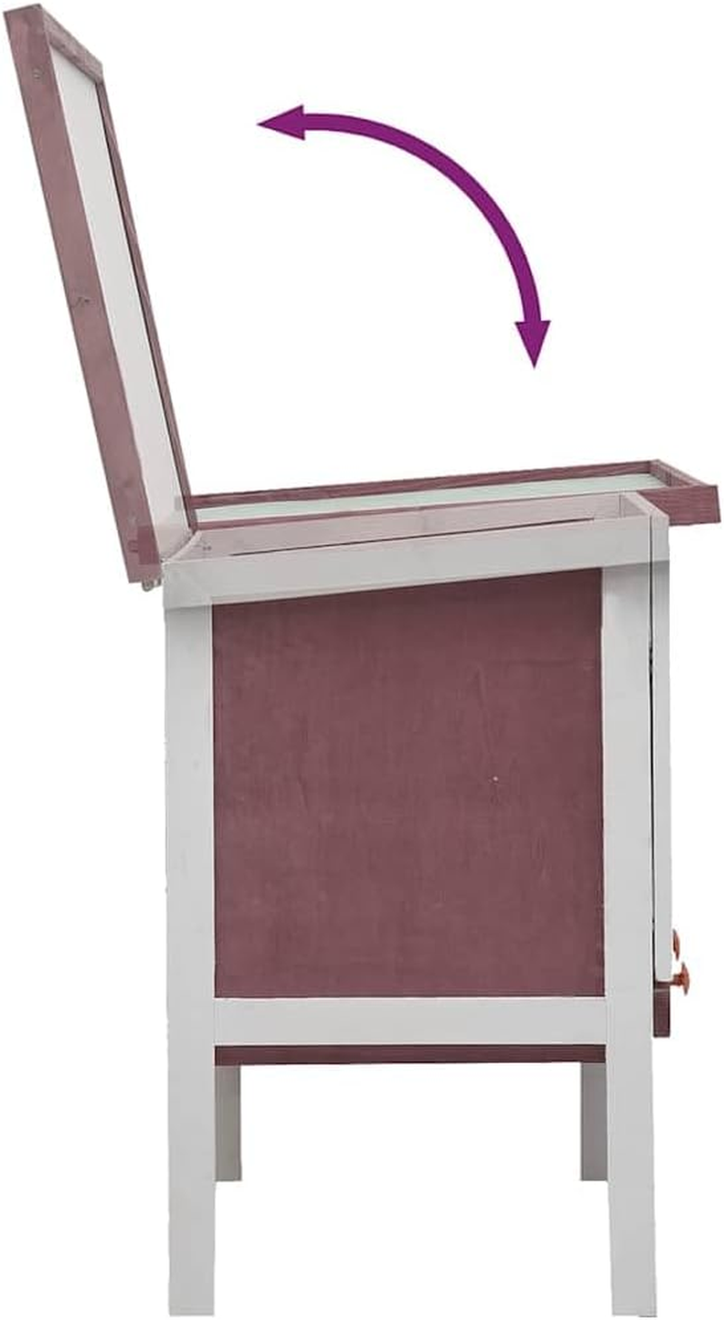 Outdoor Rabbit Hutch 1 Layer Brown Wood Pet House Small Animal Shelter Garden image number 5