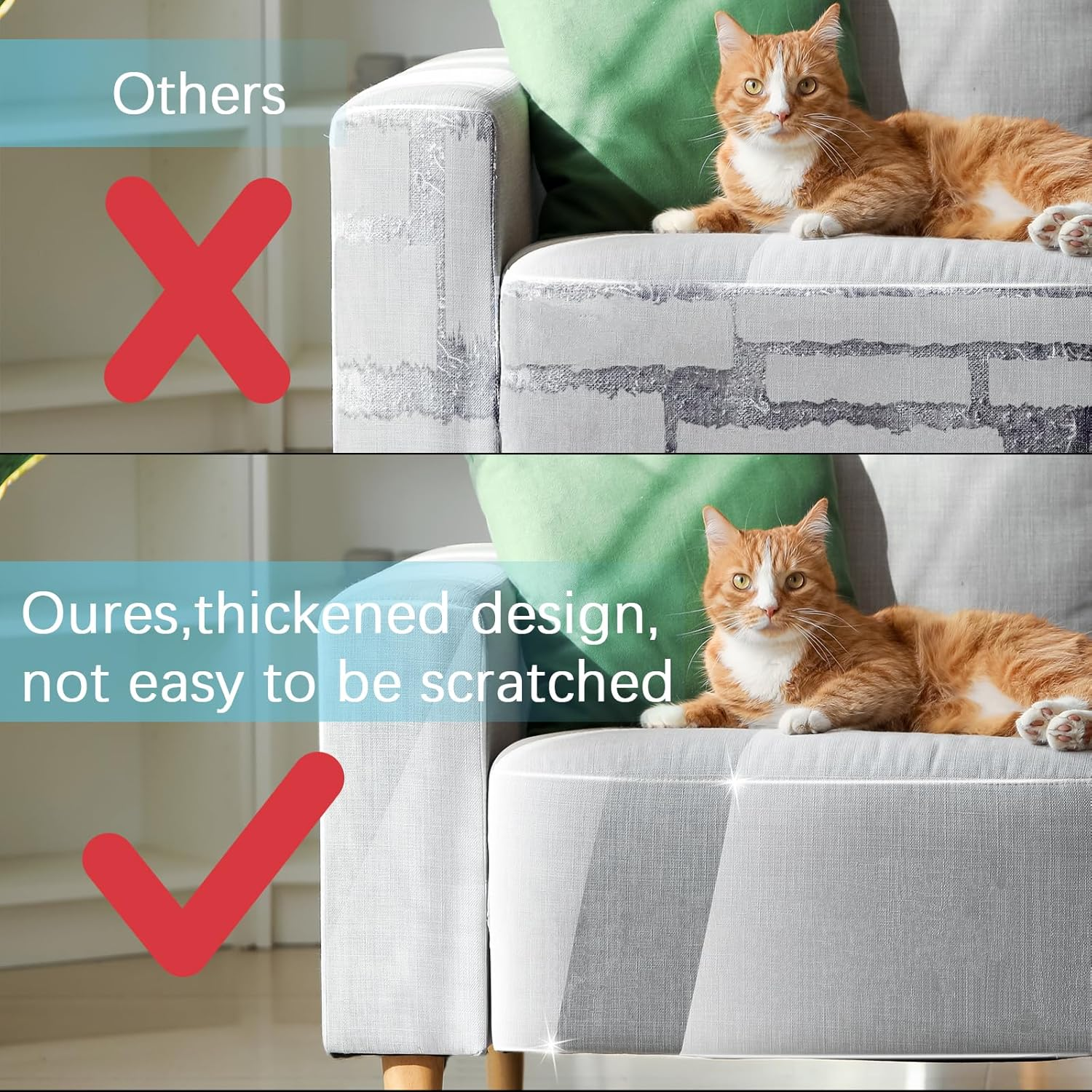 Hejo Door Protector from Dog Scratching, 20Cm&times;3M Door Scratch Protector, Clear anti Cat Scratch Furniture Protector, Flexible Cat Tape for Sofa, Doors, Screens, Cabinets, Walls image number 4