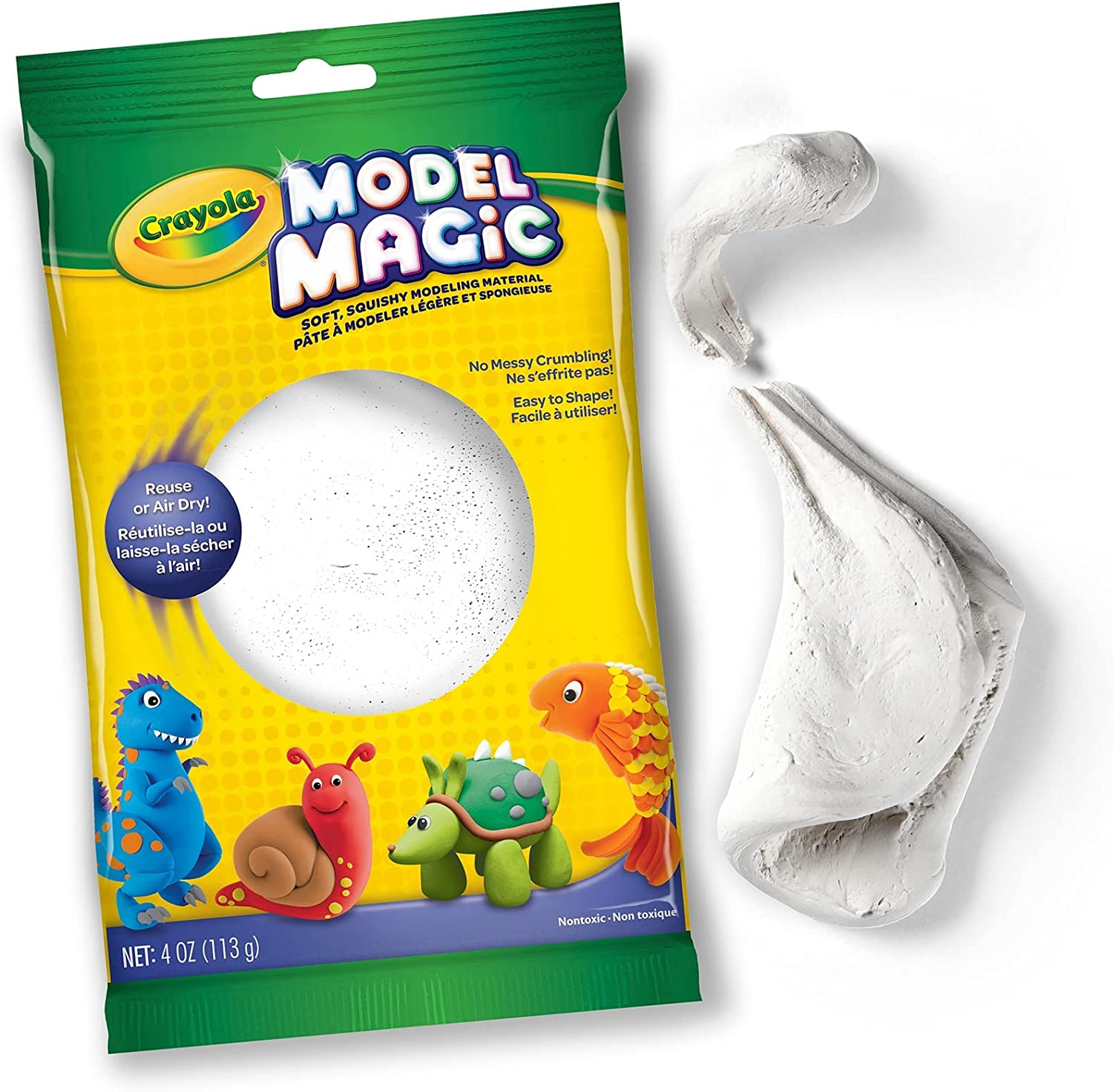 Crayola 113Gm Model Magic, White, Modelling Compound, Lightweight and Spongy Compound That Sticks to Itself and Not Your Hands, No Messy Crumbling, Easy to Shape and Mold image number 2