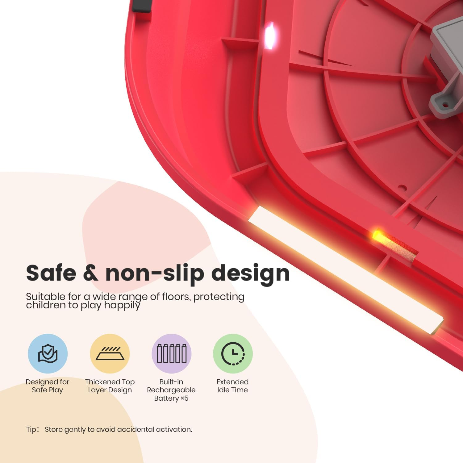 Holyton Music Light up Stepping Stones for Kids,5 Pcs Sensory Toys Balance Board,Encourage Toddler Balance Stones,Toddler Toys for Ages 3 4 5 6 Years Old,Indoor & Outdoor Play image number 3