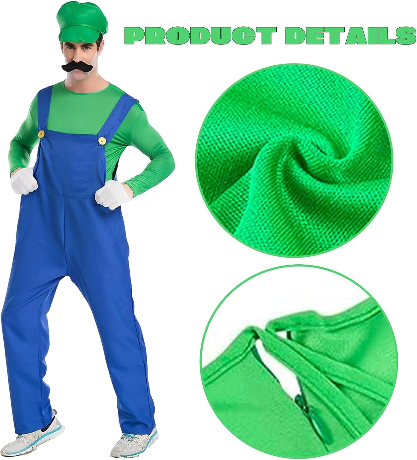 FCYQSD Costume Adults Set Halloween Birthday Party with Accessory image number 2