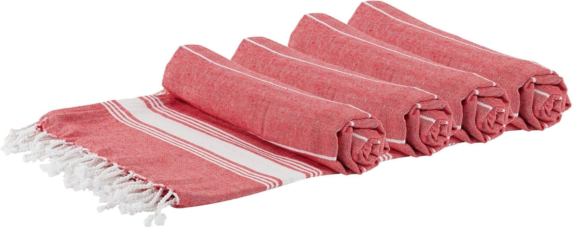 Nicola Spring Turkish Cotton Bath Towels - 170 X 90Cm - Red - Pack of 2 - Lightweight & Absorbent Large Adults Drying Beach Towel Bathroom Gym Cloth Sauna Hammam Shower Sheet