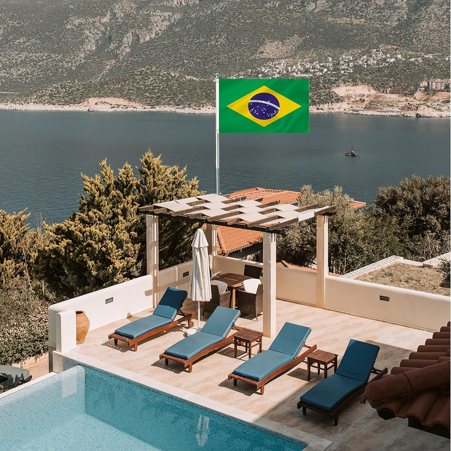 LARGE Brazilian Flag, 3X5Ft Brazil Flags Banner for Indoor Outdoor Decoration of Canada Yards.Parade or Express Mood image number 3