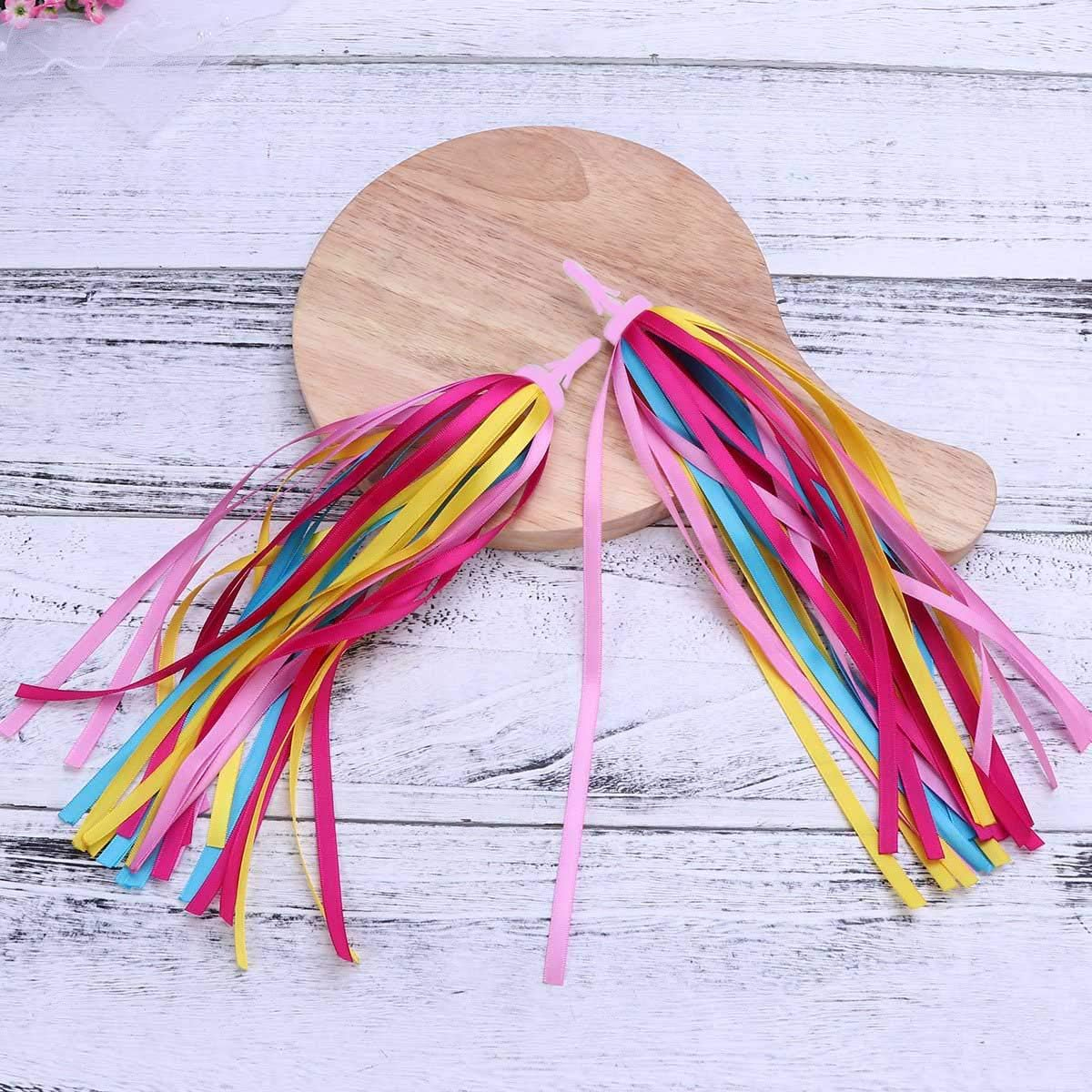 PLATT Kid'S Bicycle Handlebar Streamers Colorful Ribbons Tassel for Girls Boys Bicycle Handlebar Scooter Handgrip (1Pair)