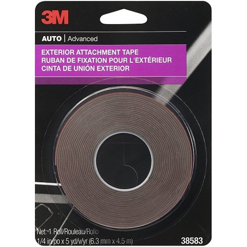 3M 38583 1/4" X 15' Exterior Attachment Tape (2 Pack)