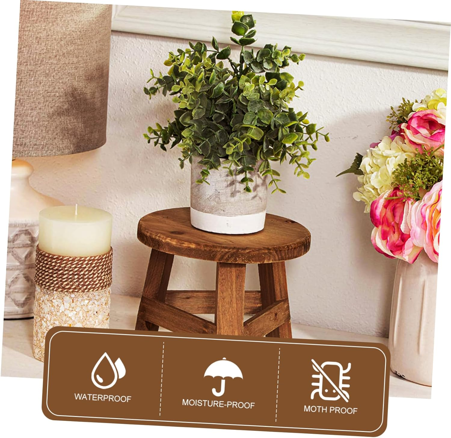 1Pc Wooden Shelf Outdoor Planters Plants Outdoor Wooden Display Stand Plant Pot Holder Small Plant Stand Wood Plant Holder Paulownia Pot Shelf Pot Stool Orchid image number 6