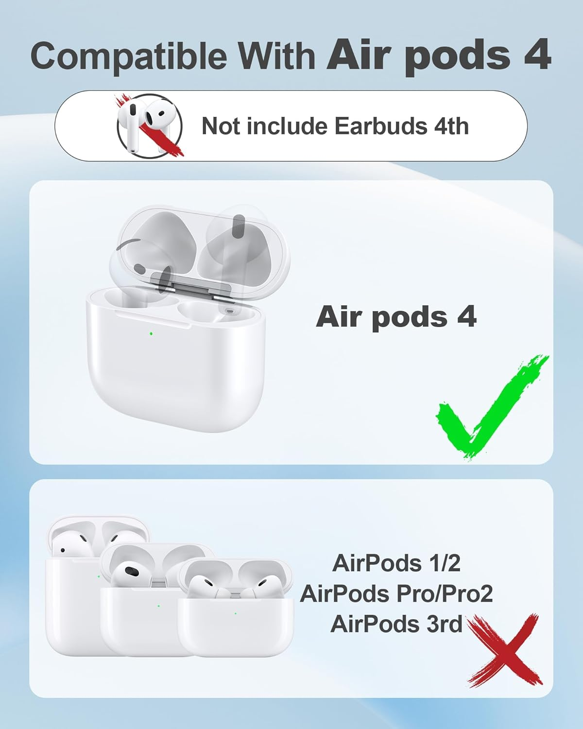 Dobceby Charging Case Replacement for Air Pods 4Th, Compatible for Air Pod 4Th Generation Wireless Charger Cases with Bluetooth Pairing (No Earbuds) image number 4