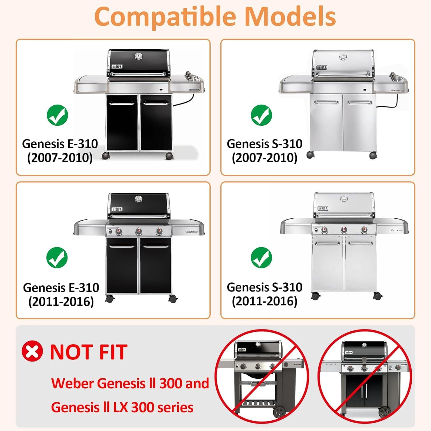 Flavorizer Bars Heat Deflector Kit for Weber Genesis 300 Series E310 E320 E330 EP310 EP320 EP330 with Front Control Knob, 17.5 Inch Heat Plate for Weber Genesis Grill Parts