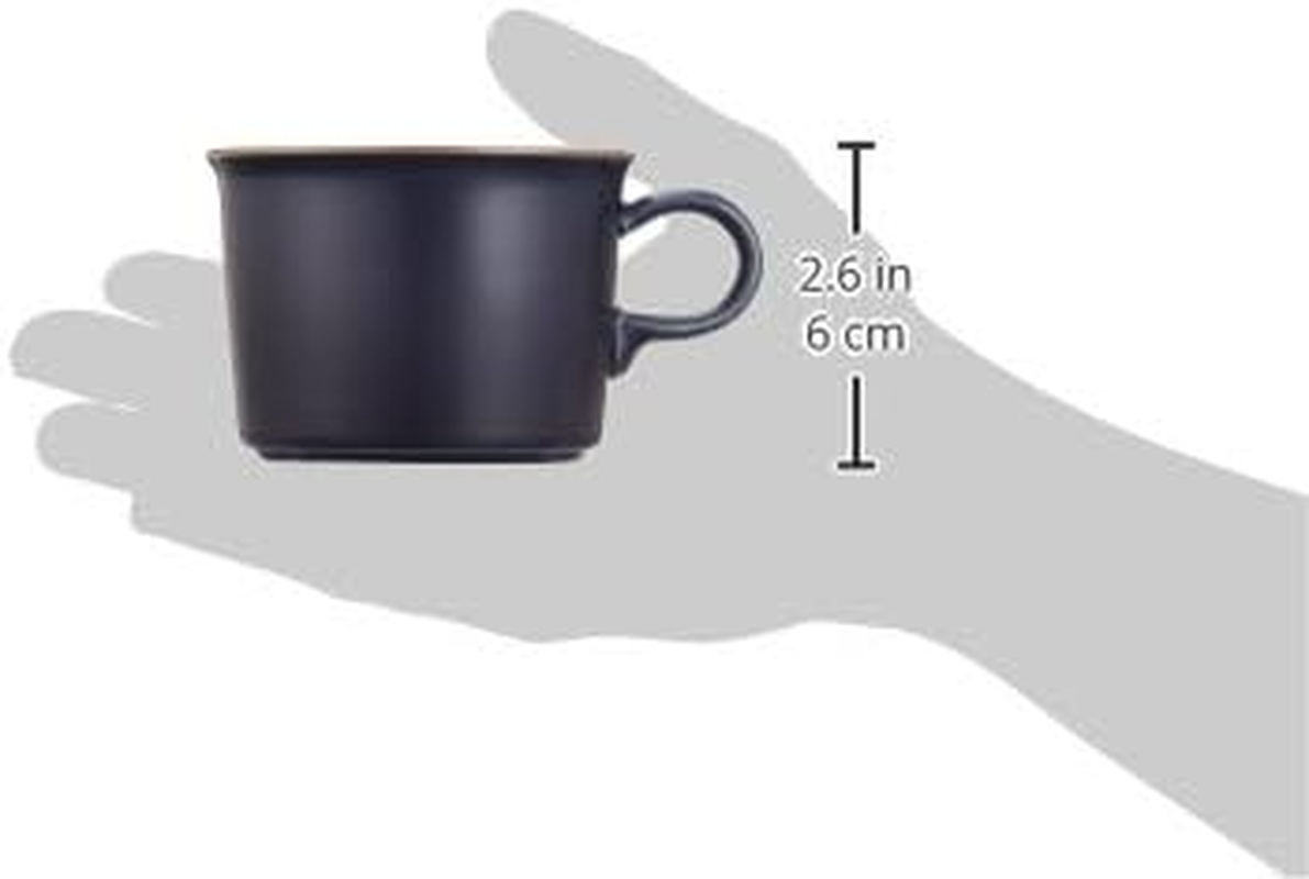 Hakusan Toki ONEST Coffee Cup & Saucer, Navy Blue, 6.8 Fl Oz (200 Ml) - White image number 3