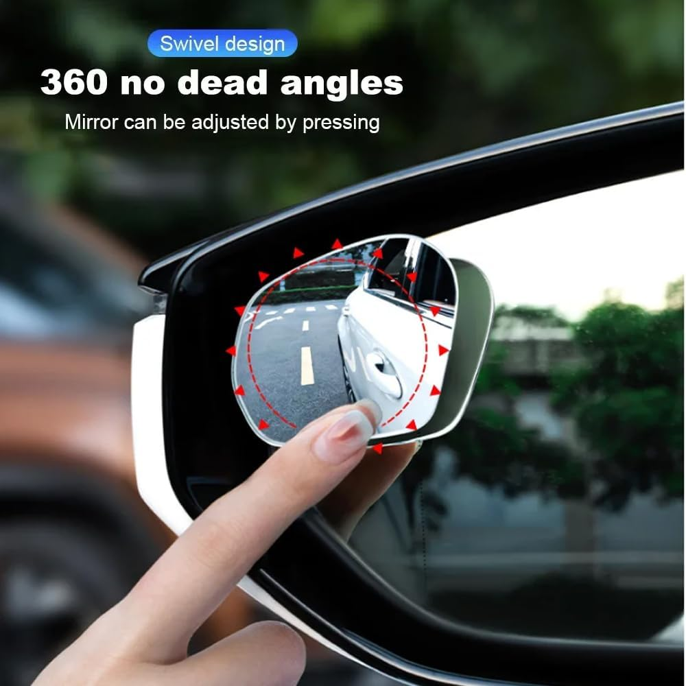 KEWAYO 2Pcs Blind Spot Mirror, 360 Degree Adjustabe HD Glass Blind Spot Mirrors, Frameless Convex Rear View Mirror, for Any Van, Car, Suv and Trucks. image number 1