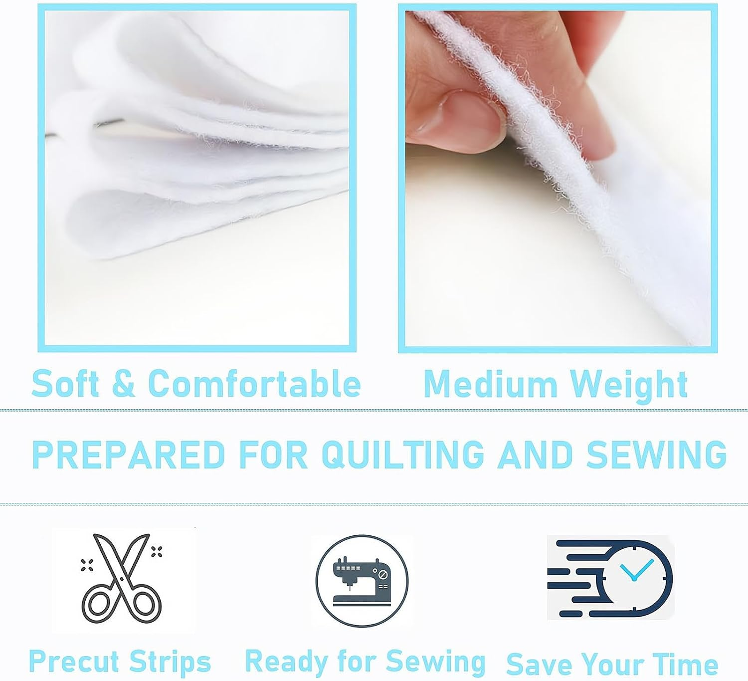 2 Roll 2 1/2 Inch Total 100 Yards Cotton Blend Fleece Batting Roll for Jelly Roll Rugs - Perfect for Throw, Braided Rugs image number 6