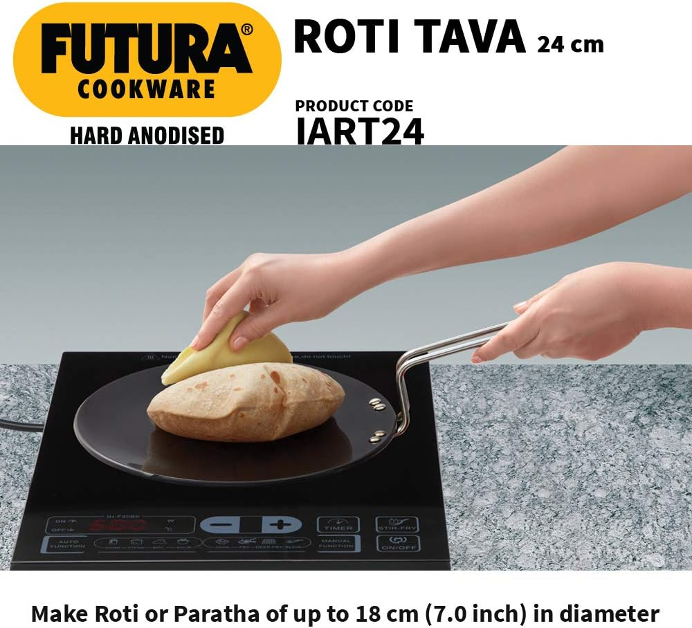 Hawkins Futura Hard Anodised Induction Roti Tava, 24 Cm Diameter image number 2